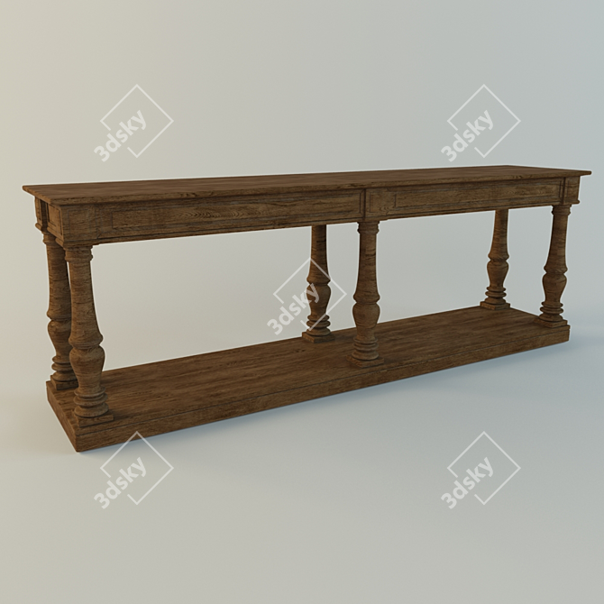 Rustic Relic Console Table 3D model image 1