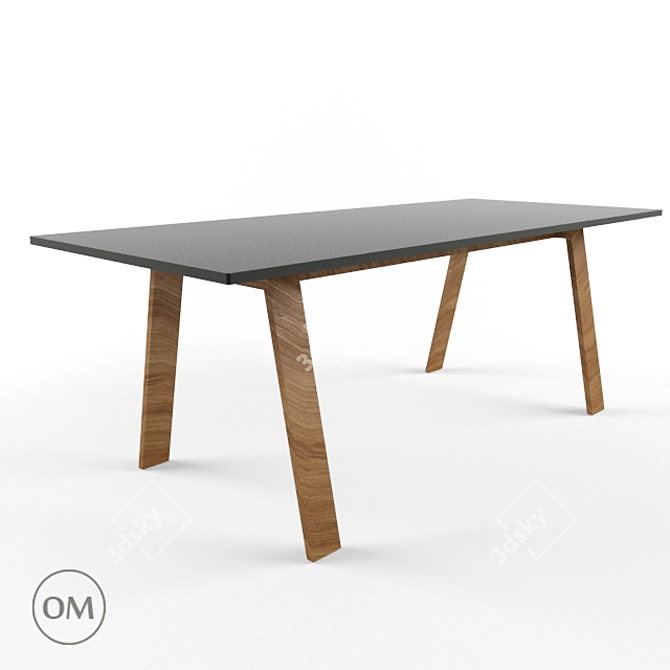 Title: Sleek BAC Rectangular Table 3D model image 1