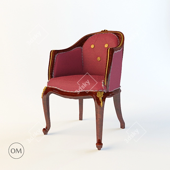 Elegant Swivel Chair with Adjustable Height 3D model image 1