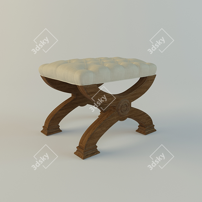 Cozy Cushion Ottoman 3D model image 1