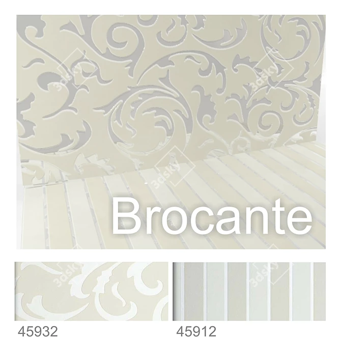 Vintage Brocante Wallpaper 3D model image 1