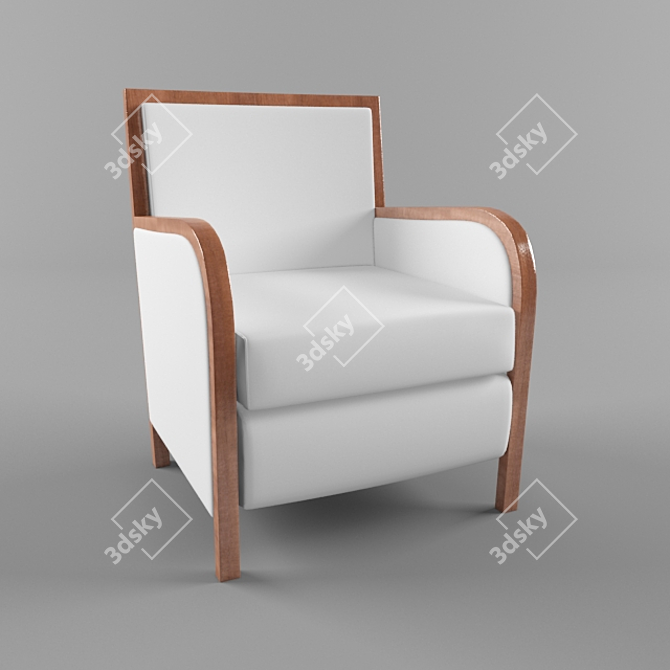 Classic Wooden Armchair 3D model image 1