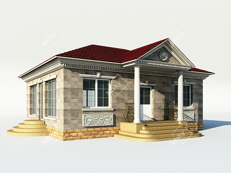 Rustic Servant Cabin 3D model image 1