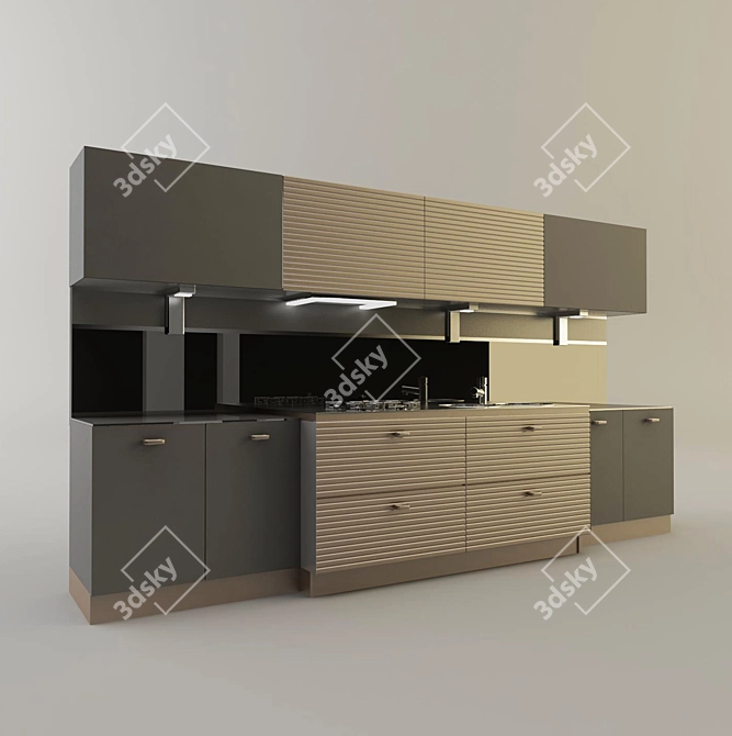 Novalinea Italian Kitchen: Modern & Stylish 3D model image 1