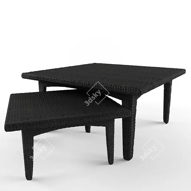 Rattan Outdoor Table 3D model image 1