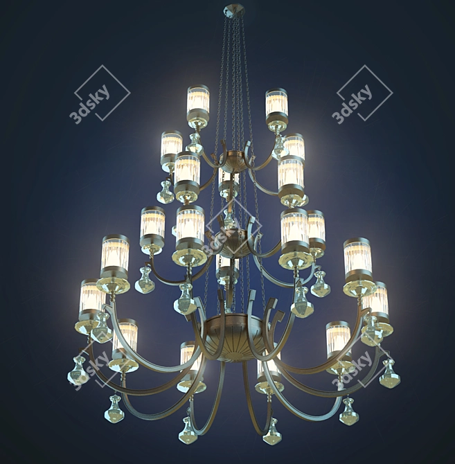 Elegant Sparkling Chandelier 3D model image 1