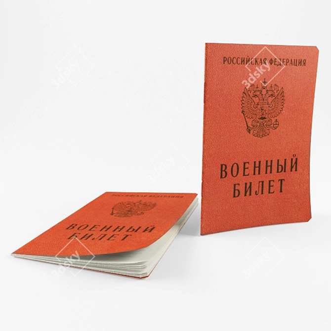 Russian Military ID Card 3D model image 1