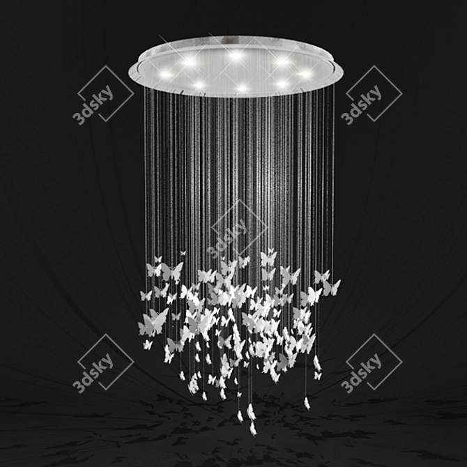 Ethereal Butterfly Chandelier 3D model image 1