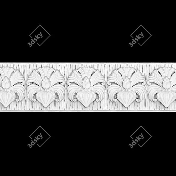 Elegant Frieze Moulding 3D model image 1