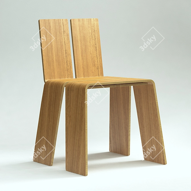  Minimalist Nordic Style Chair 3D model image 1