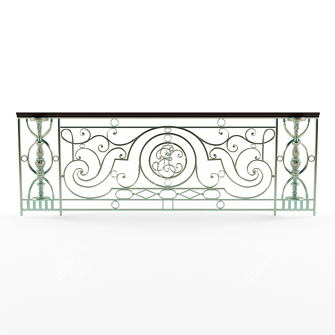 Bronze Ornamental Fence | Unique Decorative Design 3D model image 1