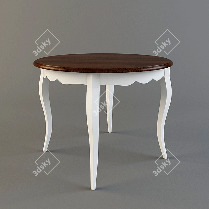 Elegant Sea Pearl Dining Table 3D model image 1