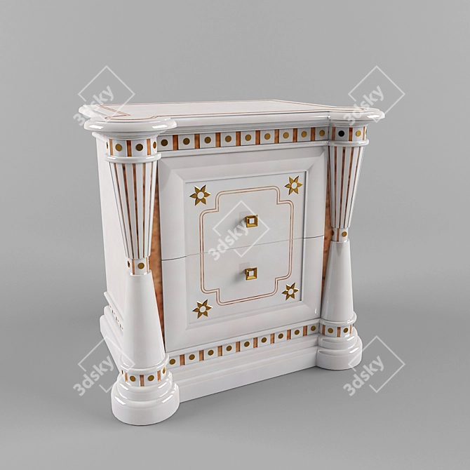 Italian Arredo Classic Princesse - Elegant Bedside Table 3D model image 1