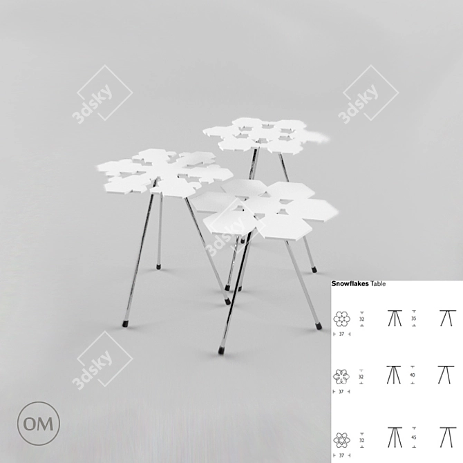 Title: Snowflake Table Set by Offecct 3D model image 1