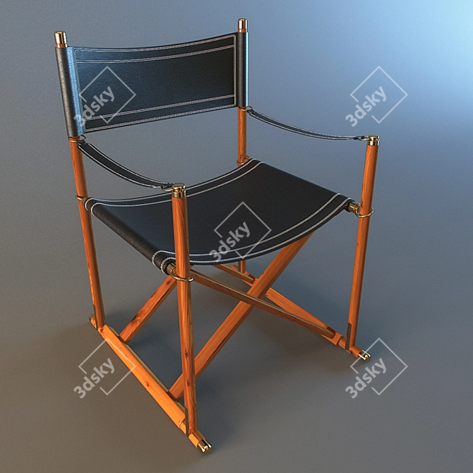 Compact Foldable Chair - 610x700x910mm 3D model image 1