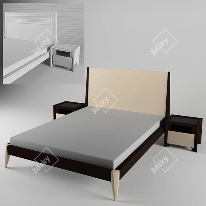 Makran Chicago Bed: Elegant and Functional 3D model image 1