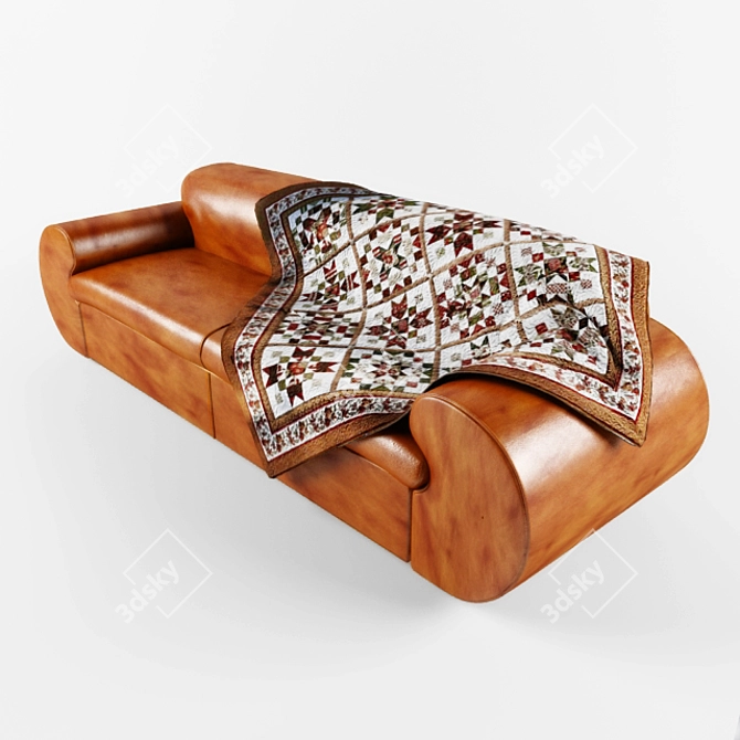 Pablo: Glamour Art Deco Sofa 3D model image 1