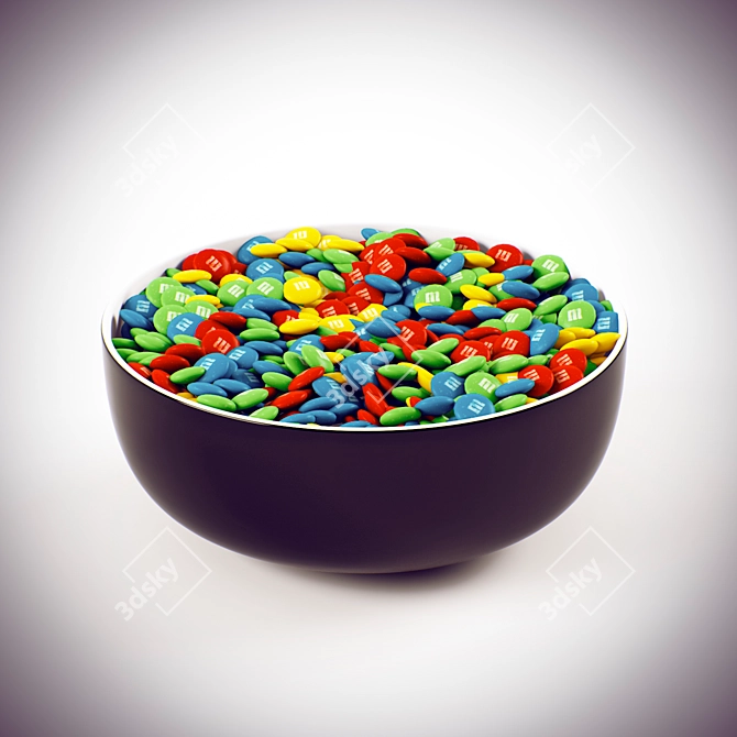 Delicious M&M's in a Bowl 3D model image 1