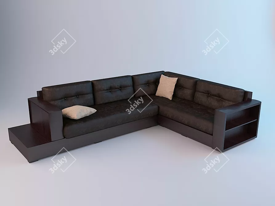 Luxury Velvet Divan Sofa 3D model image 1