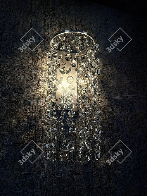 Elegant Wall Lamp with Crystal Accents 3D model image 1