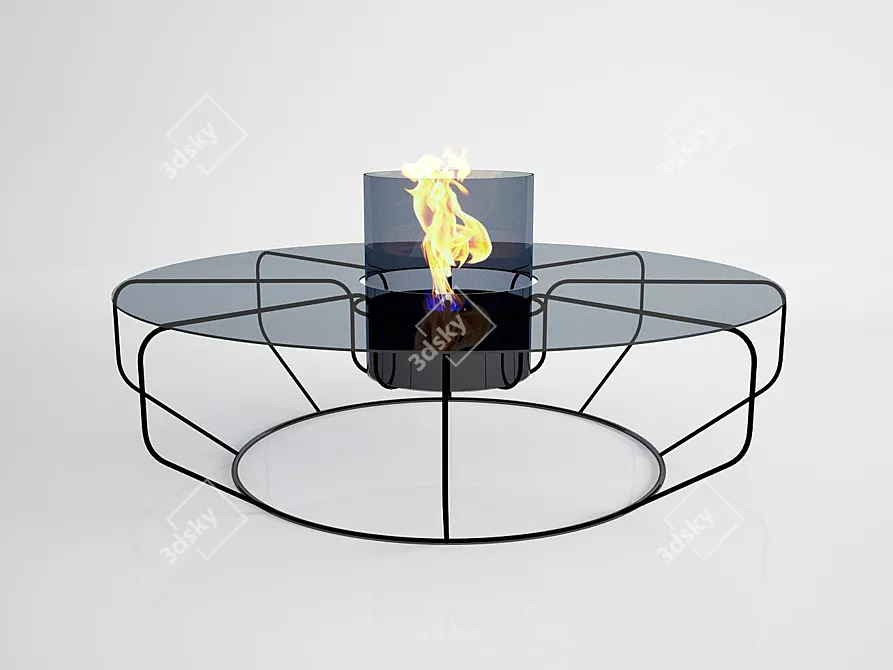 Cozy Heat: Modern Fireplace 3D model image 1