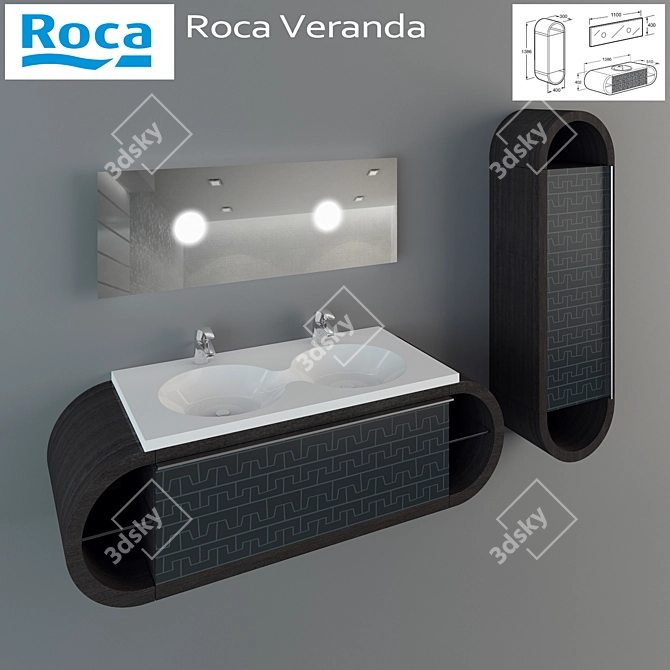 Title: Elevate Your Bathroom with Roca Veranda 3D model image 1