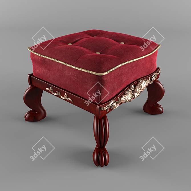Elegant Classical Ottoman 3D model image 1