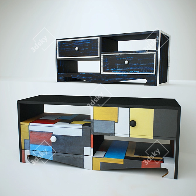 Handmade Interior Cabinets 3D model image 1