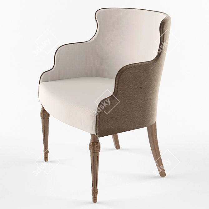 Pozzoli Chair: Compact Elegance 3D model image 1
