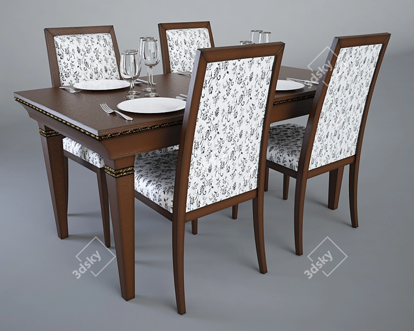 Giorgiocasa Serena: Italian-designed Table and Chairs 3D model image 1