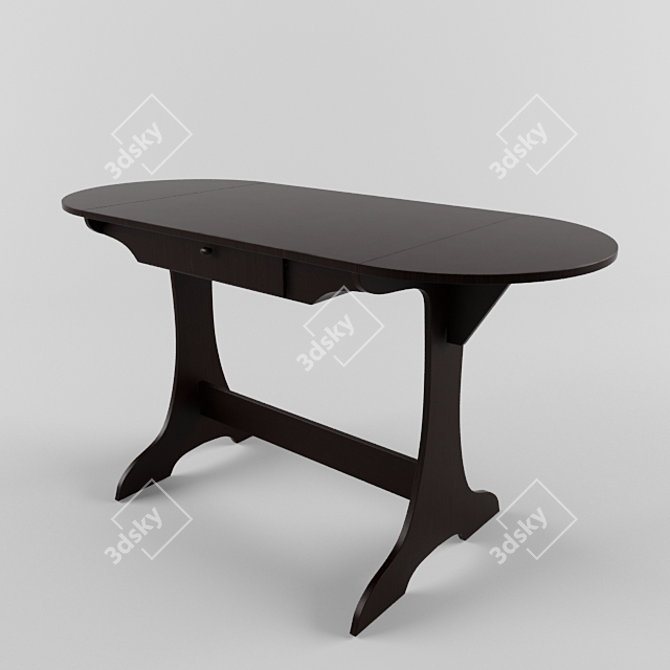Elegant Lotus Table, 1400x600 3D model image 1