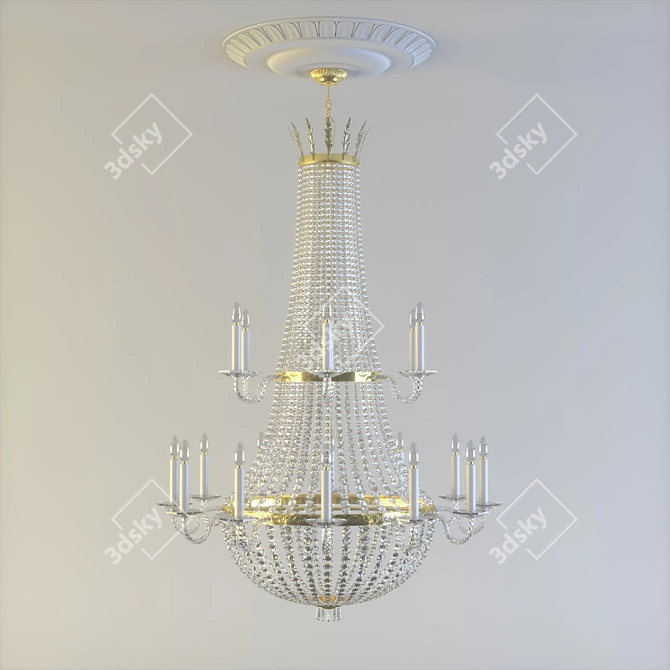 Gilded Crystal Brass Decor: GHIDINI Inspired, Handcrafted in Russia 3D model image 1