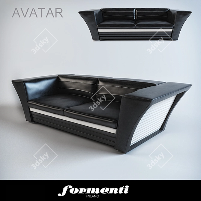 Luxury Black Avatar Sofa 3D model image 1