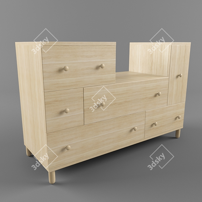 Sleek Storage Solution: IKEA PS 2012 Commode 3D model image 1