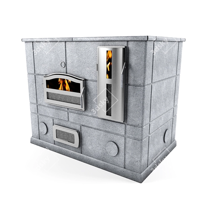 Eva1 wood-burning oven: superior heating perfection 3D model image 1