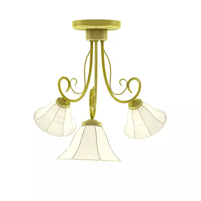 Elegant Textured Chandelier 3D model image 1