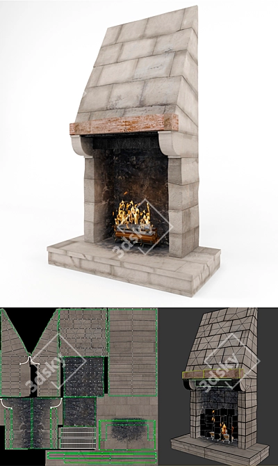 Ethnic Hearth with Texture 3D model image 1