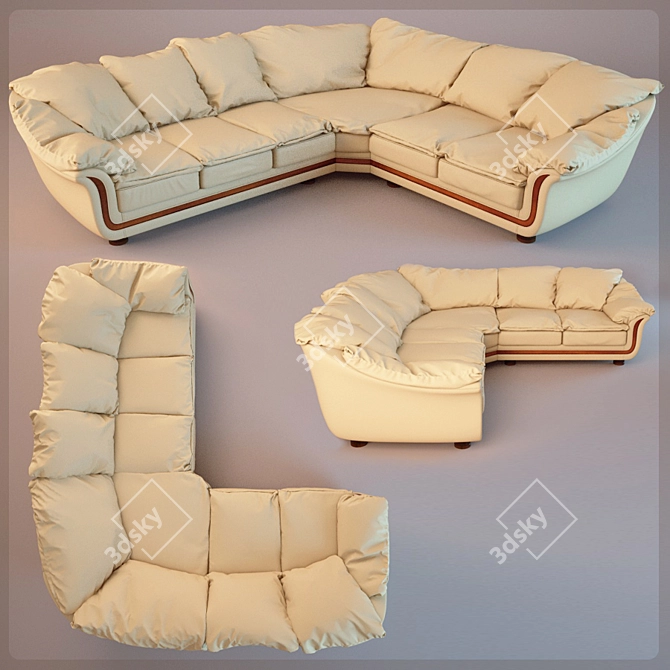 Modern Corner Sofa 3D model image 1