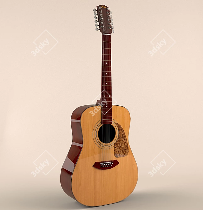 Fender 12-String Guitar: Premium Materials 3D model image 1