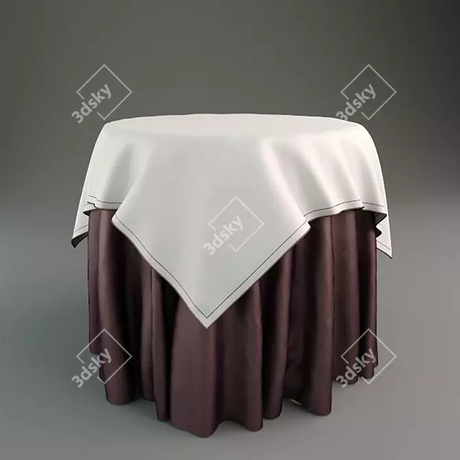 Double-Sided Round Tablecloth 3D model image 1