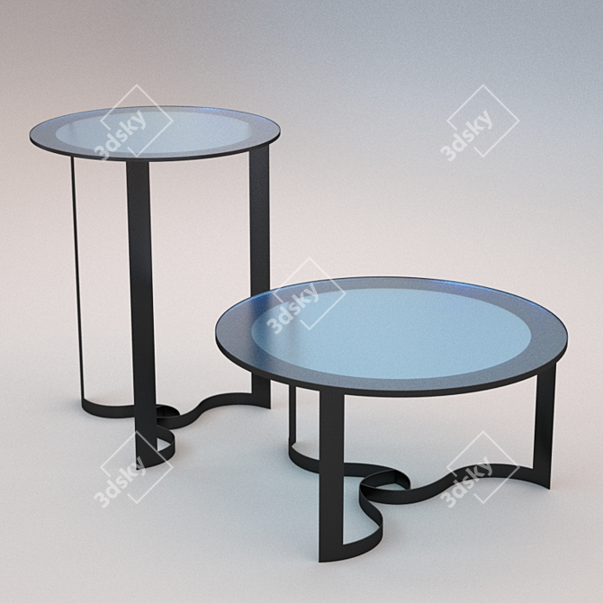 Metal Round Table by Activemerchandiser 3D model image 1