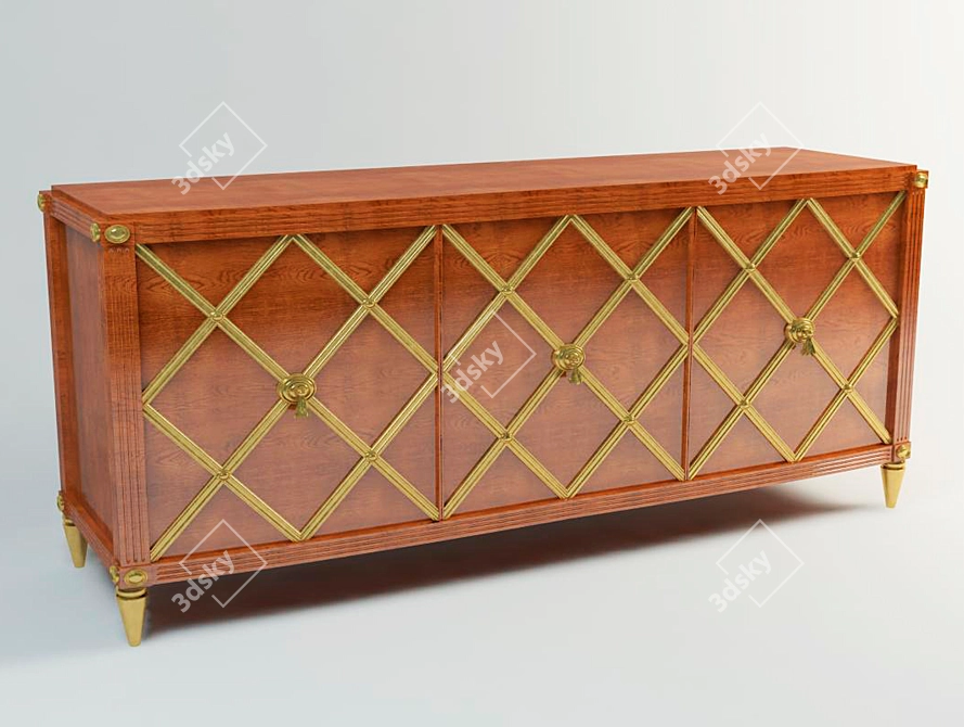 Elegant Vintage Cupboard 3D model image 1