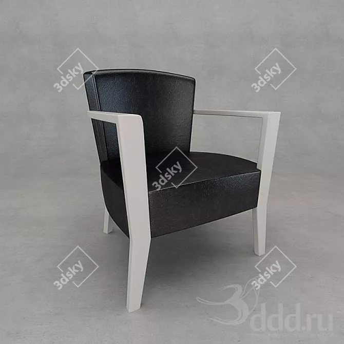 Title: Elegant Velvet Armchair 3D model image 1