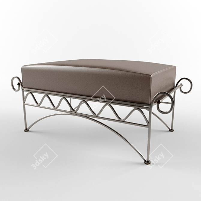 Hammered Ottoman 3D model image 1