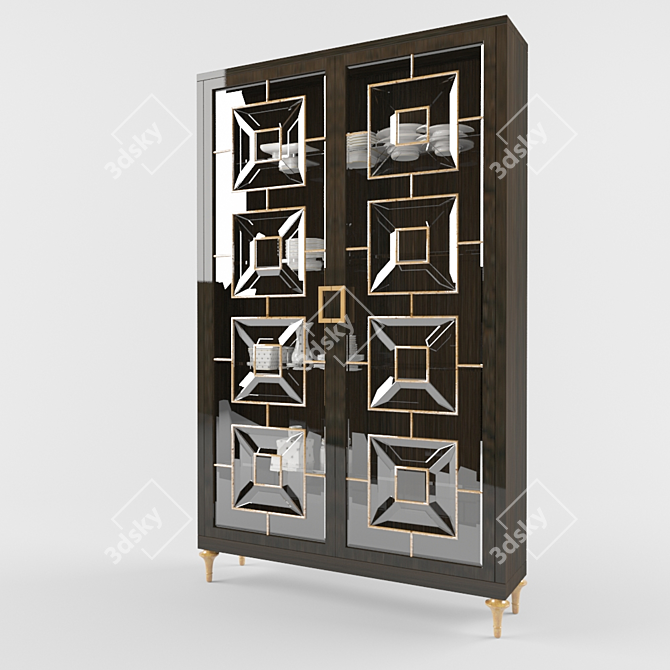 Art Deco Cupboard-Showcase 3D model image 1