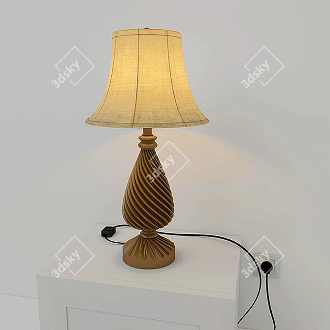 Sleek Chinese Table Lamp (h=620mm) 3D model image 1