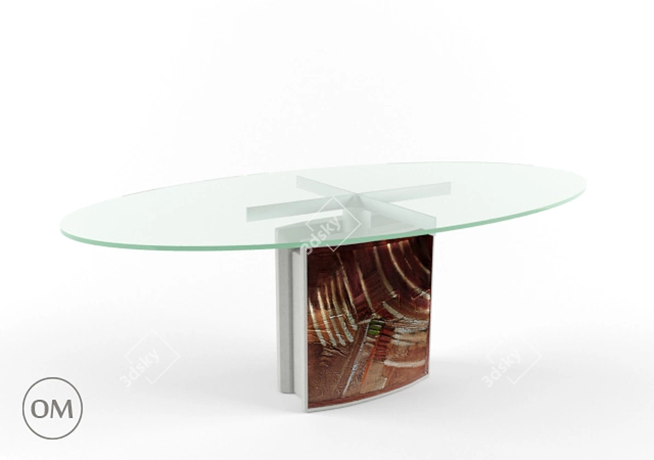 Sleek Glass Dining Table: Dill DL07 3D model image 1