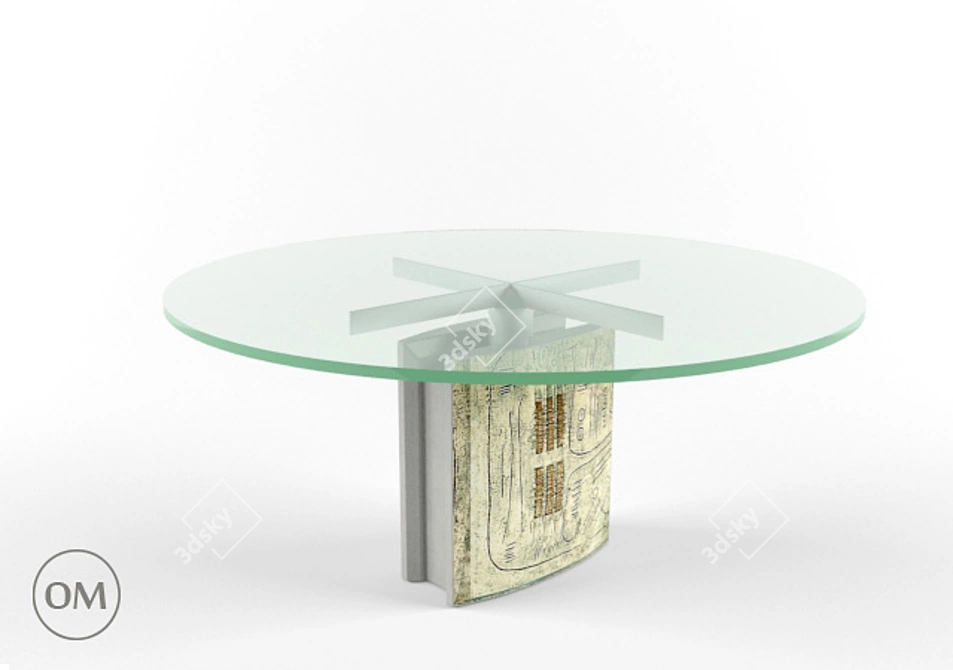 IL Loft Dill DL16 Glass Dining Table 3D model image 1