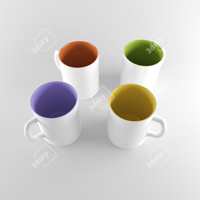 Stylish Mug Set for Any Occasion 3D model image 1