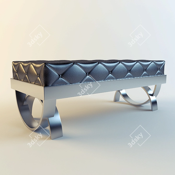 Elegant Upholstered Banquette 3D model image 1